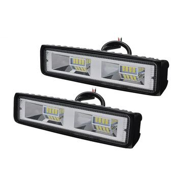 

2Pcs/set 48W 16 LED Light Bar Work Lamp Flood Beam Bulb Car Driving Fog Lamps for Truck Tractor Boat Trailer