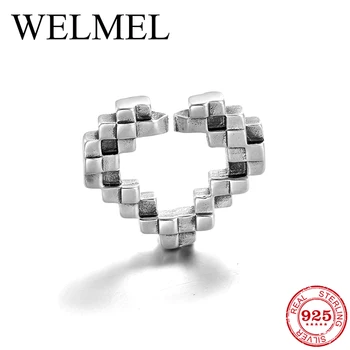 

Lock your heart 925 Sterling Silver Heart Charm for Jewelry Making fits European Hard Rubber X-style Bracelet jewelry Findings