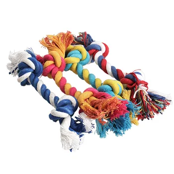 

Dog Toys Pet Cotton Rope Chew Toys for Dog Fashion Cute Pastel Knot Bone Tug honden speelgoed Random Color