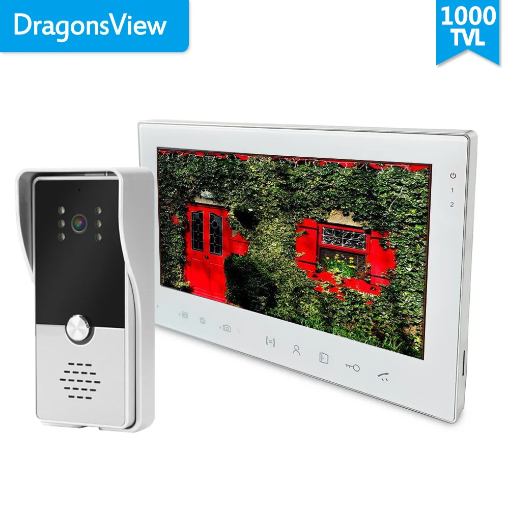 No SD Card Dragonsview видео телефон двери дверной звонок Камера Проводной Домашний домофон 7 дюймовые часы с записью времени Водонепроницаемый День ночного видения рингтоны - Цвет: No SD Card