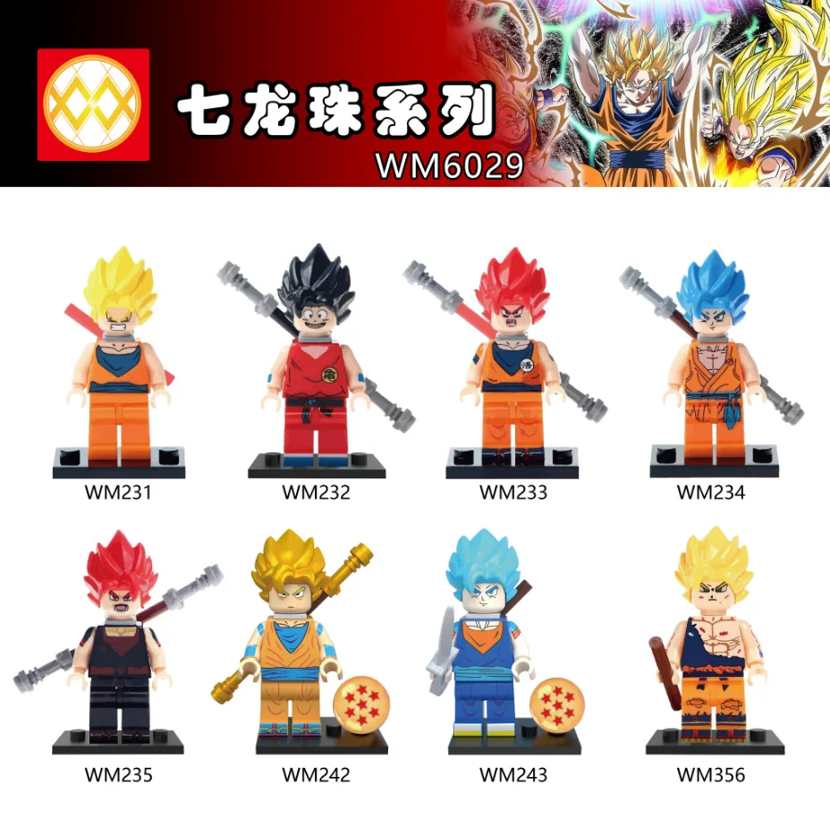 Wm6029 Dragon Ball серия Sun Wukong Tien детские развивающие сборные строительные блоки были игрушки сумка