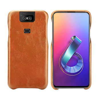 

For Asus Zenfone 6 ZS630KL Case Vintage Premium PU Leather Business Imitation Cowhide PC Hard Cover For Zenfone 6 ZS630KL Case