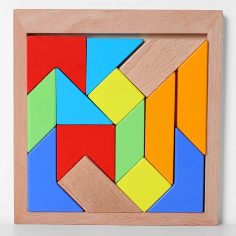 14 шт./лот головоломка Tangram деревянная обучающая игрушка Монтессори игры для детей