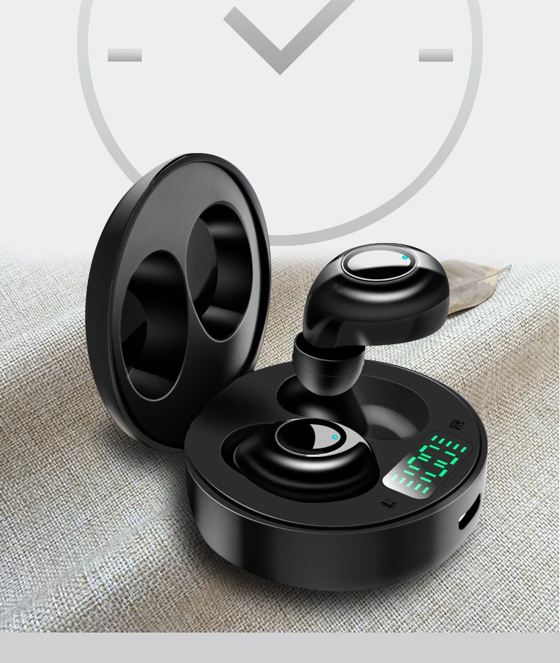 TWS Bluetooth Earphone Stereo Sports Wireless Ear Buds Dual Mic Inear