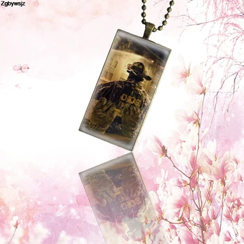 

For Christmas Gift Chicago Fire Tv Show Top Glass Cabochon Pendant Necklace Rectangle Fashion Necklace