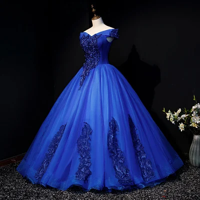 

100%real royal blue embroidery rococo vintage ball gown long dress vintage medieval dress Renaissance princess Victoria dress