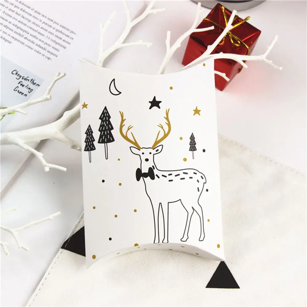 1pc Merry Christmas Candy Gift Boxes Deer&Xmas Tree Guests Packaging Boxes Gift Bag Christmas Party Favors Kids Gift Decor Boxes