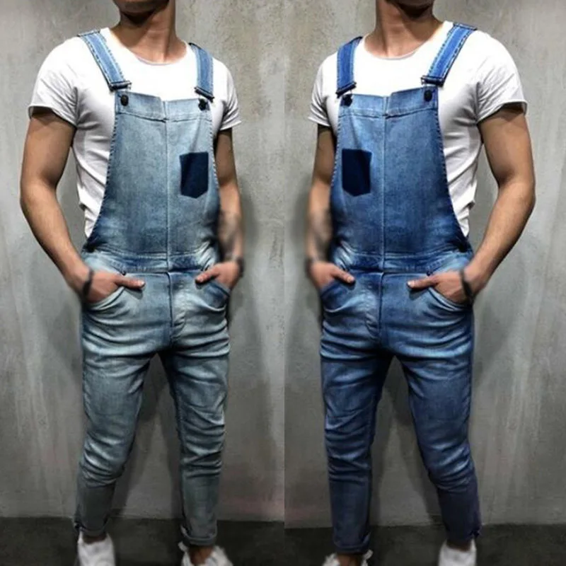 Мужские комбинезоны одежда лето осень оверсайз деним Длинные Комбинезоны Свободные повседневные штаны с дырками обтягивающие мужские джинсы карандаш модные комбинезоны
