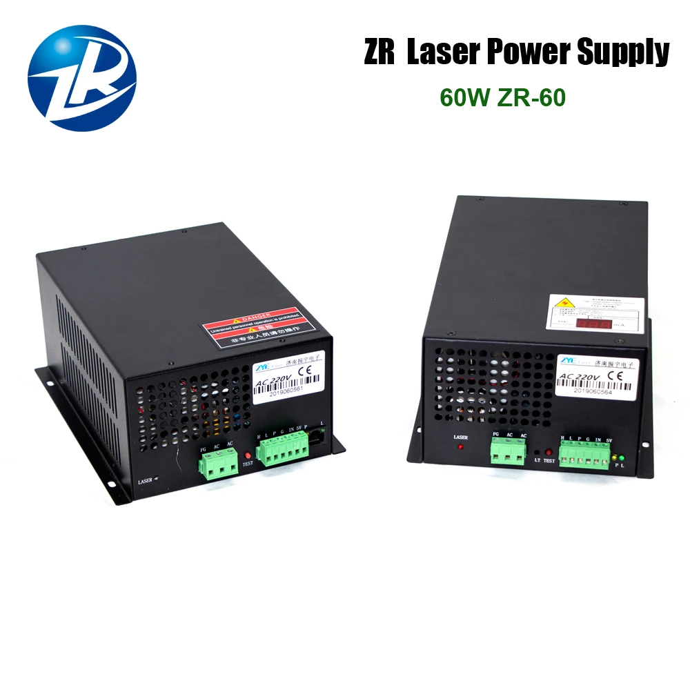 

ZR-60 60W CO2 Laser Power Supply ZR Series AC 1100V/2200V For 60W CO2 Laser Engraving Machine