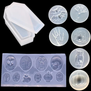 

Crystal Epoxy Halloween Skeleton Ghost Silicone Chocolate Mold Fondant Cake Decorating Tools Bakeware Baking Mold Kitchen Gadget