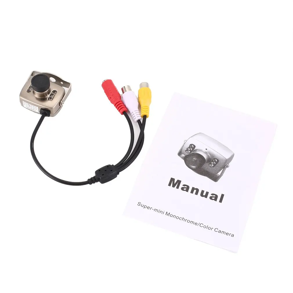 Серебристая ИК Проводная Мини-камера видеонаблюдения с цветным ночным видением