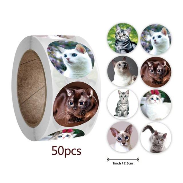 50-500pcs Cartoon Animal Children Sticker Label Thank You Stickers Cute Toy Game Tag DIY Gift Sealing Label Decoration Supplies Silver