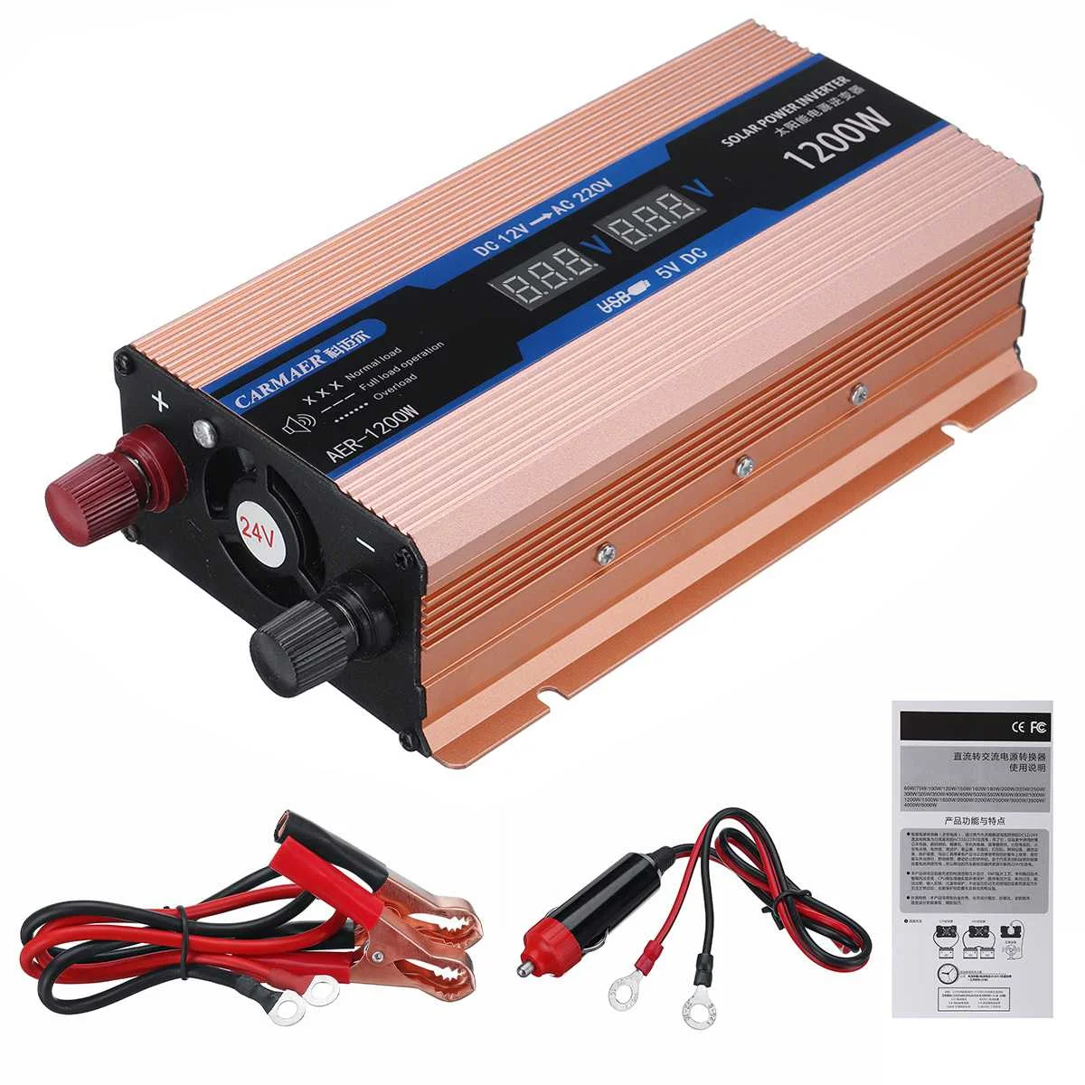 DC 12 V/24 V к переменному току 220V 1200W фары для автомобилей Мощность Инвертор адаптер модифицированный синусоидный инвентор с Мощность автомобильный инвертирующий усилитель Зарядное устройство преобразователь Питание