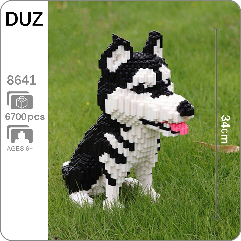 Xizai 8032 мультяшная собака сибирская Хаски животное 3D модель DIY мини микро строительные блоки кирпичи сборная игрушка 32 см высота без коробки