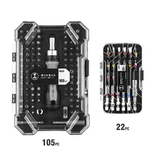 Jeu de tournevis à cliquet 105 en 1, embouts de précision Phillips hexagonaux Torx avec poignée à cliquet, Kit d'outils de réparation portables multi outils