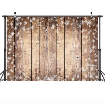 

Winter Backdrop for Photography Wooden Floor Photo Background Snowflake Christmas Backdrops Newborn Baby Portrait Backgrounds