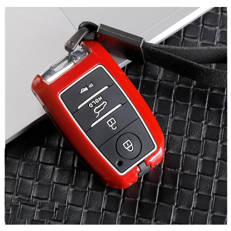 4button carbon red Cabon волоконный сплав чехол для автомобильного смарт-ключа Крышка для Kia KX3 KX5 K3S RIO Ceed Cerato Optima K5 Sportage Sorento автостайлинг - Название цвета: 4button carbon red