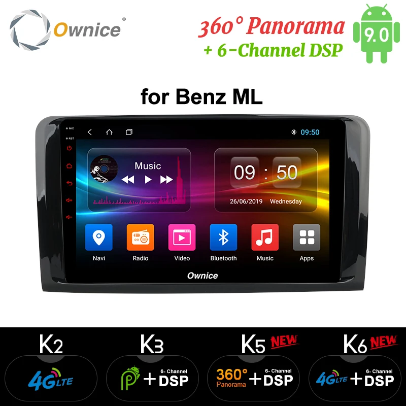 Ownice Android 9,0 dvd-плеер автомобиля k3 k5 k6 для Mercedes Benz W209 W203 W168 M ML W163 W463 Viano W639 Vito Vaneo gps Радио 360