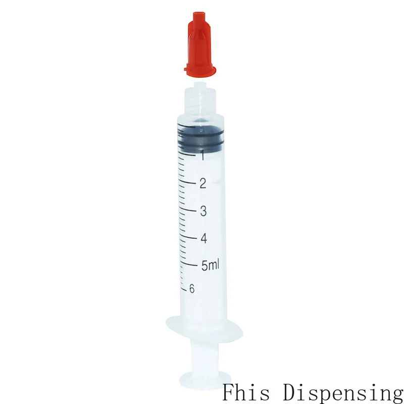 

Dispensing Syringes 5cc 5ml Plastic with Tip Cap Red Pack of 50