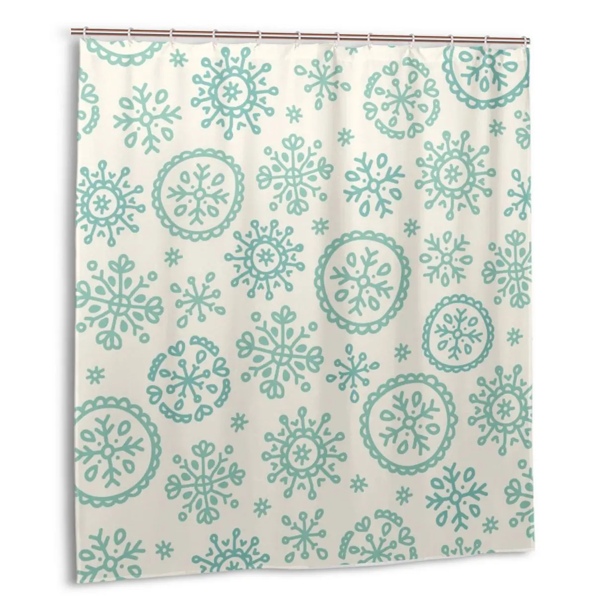 

CHARM HOME Christmas Pattern Plastic Shower Curtain 66x72 In Customized Bathroom Decorative Waterproof Polyester