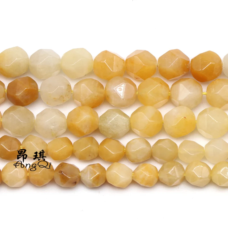 Бусины из натурального камня ограненные желтые нефритовые круглые бусины 6 мм 4 8