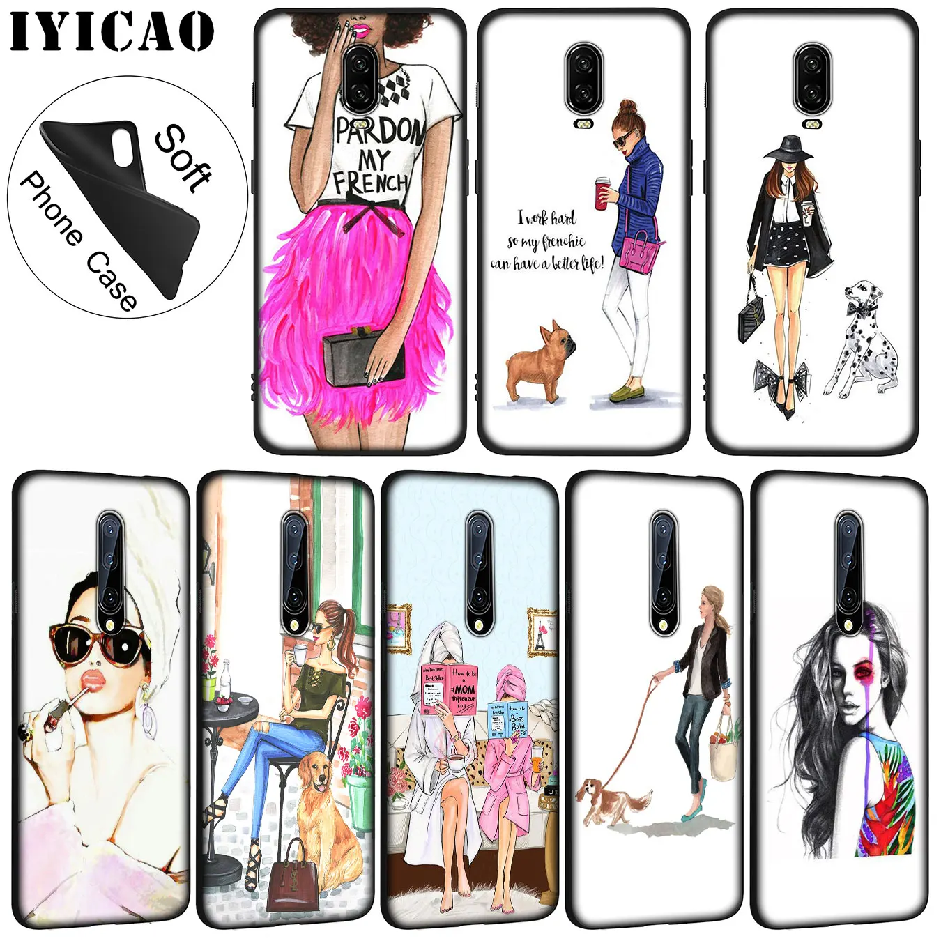 Coffee cup Fashion Slim Mom daughter girlfriends Soft Silicone Phone Case for Oneplus 7T 7 Pro 6 6T 5 5T Cover One Plus |