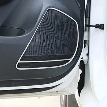 

Styling For Kia Rio 4 X-line 2018 2019 Stainless steel Car Door Speaker Sound audio ring Cover Trim sticker Auto accessories