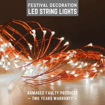 

Christmas Fairy Light Copper Silver Wire String lights 2M 5M 10M Multi Coloured Lamp Waterproof LED lamps Holiday By AA Battery