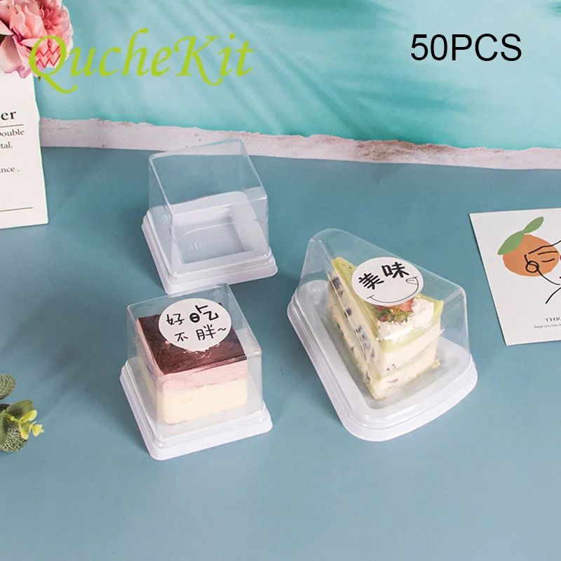 MiniDisposableCakePackagingBoxTransparentCakeDessertTrayWith
