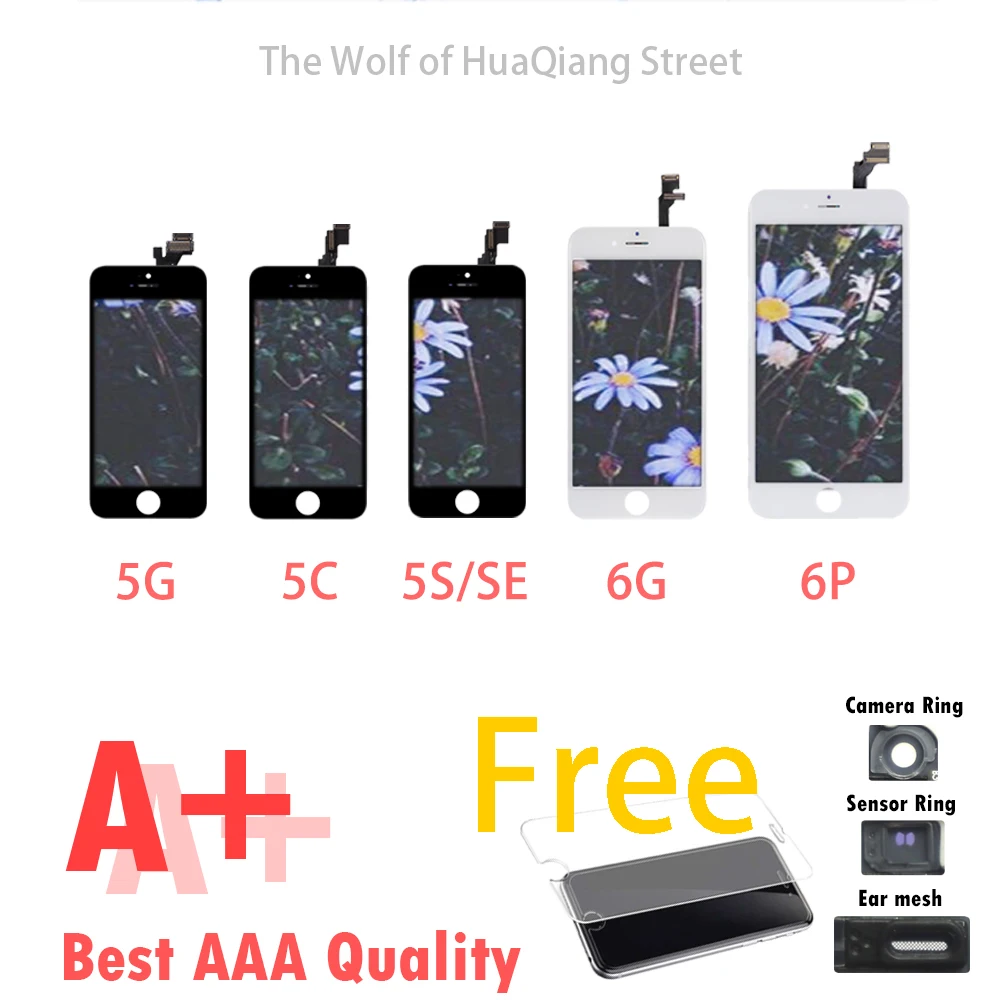 

AAA Tianma LCD For iPhone 5 5S 5C LCD Display Touch Screen Digitizer Assembly Replacement for iPhone 6 6 Plus LCD