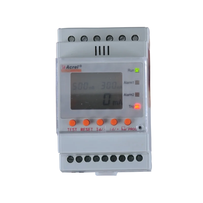 digital metering 30mA-3A overcurrent protection residual current device with 1 channel RS485