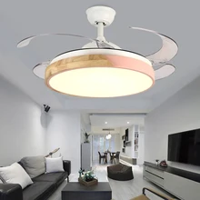 Macaron 42 inch led ceiling fan with light remote control Fans lamp bedroom home restaurant 40w Inverter Energy saving lighting