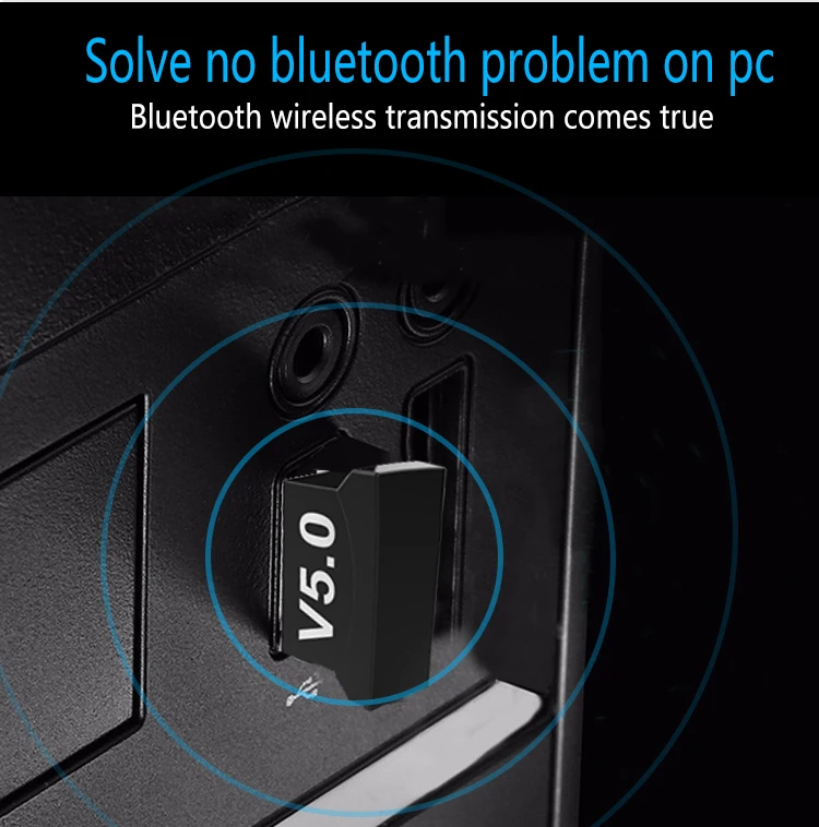 Bluetooth адаптер 5,0 USB Настольный компьютер Бесплатный привод Bluetooth аудио приемник ключ Музыкальный Аудио приемник передатчик