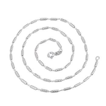 

925 Sterling Silver Korean Version of Men's Necklace Clavicle Chain Cross Starry Necklace Male Clavicle Column Chain CHD001360