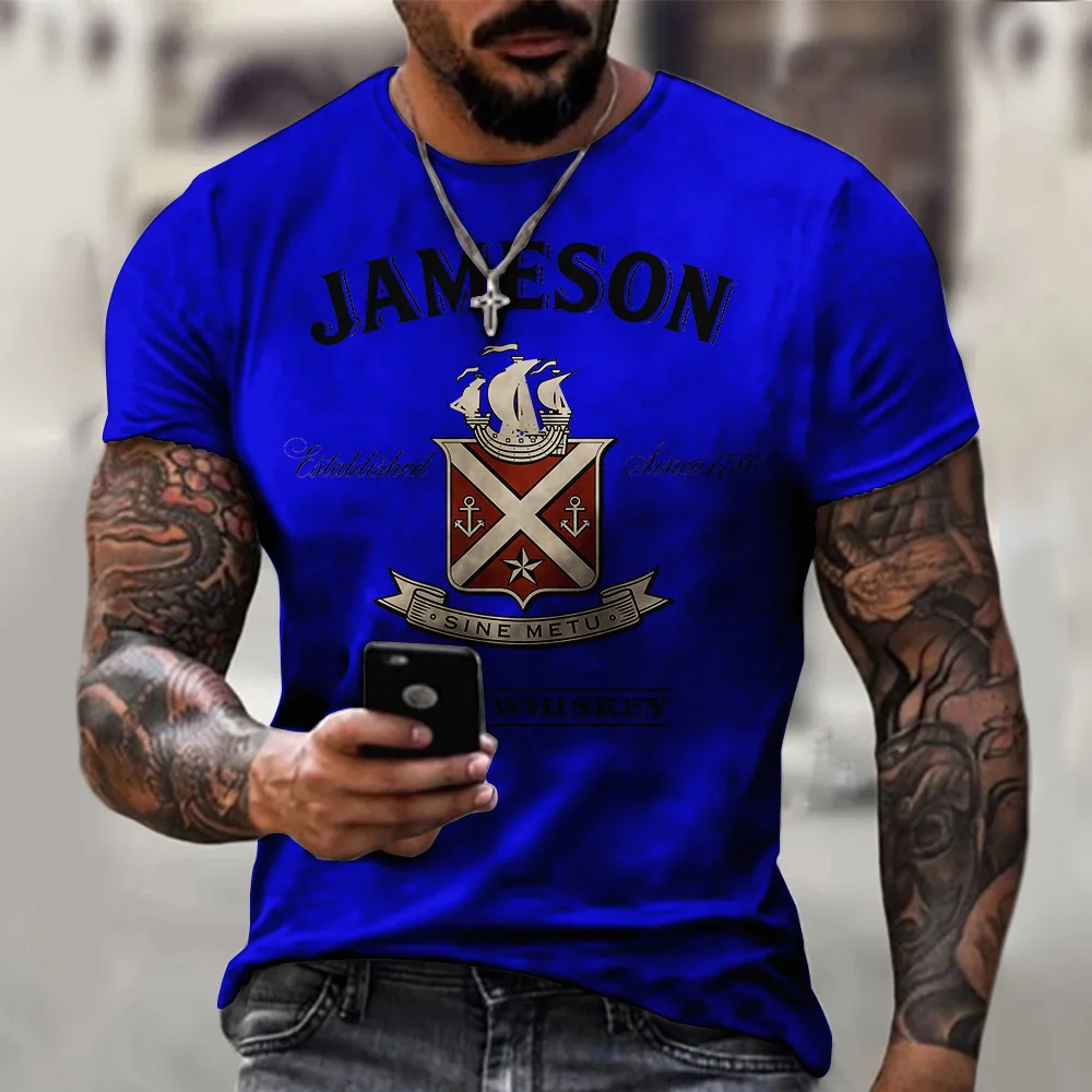 American Oversized T-shirt 3d Printing Men's Retro Summer New Style Street Short-sleeved Clothes Fashion Street Loose Top S-6xl