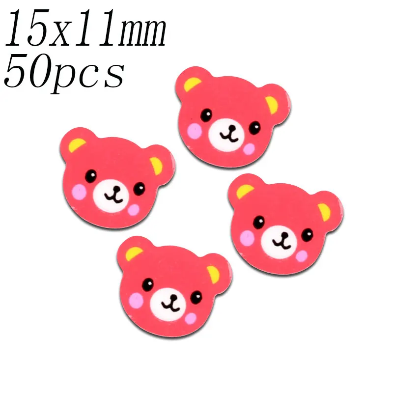 15x11mm 50 шт. Смешанные акриловые значки с героями мультфильмов Kawaii Flatback украшения животных ремесла значок украшения для скрапбукинга Diy аксессуары - Цвет: 15x11mm