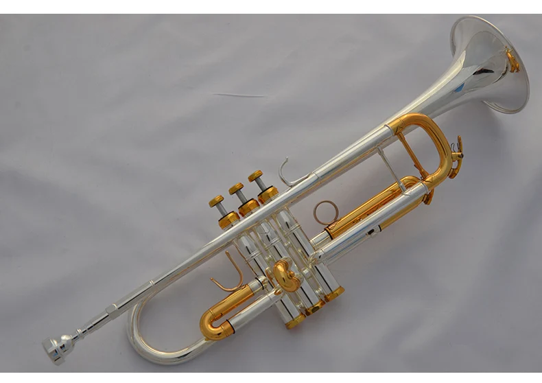 Светло-желтый Stradivarius Bb Труба Naiputesi AB-190S медный музыкальный инструмент с фосфорным покрытием профессиональный инструмент рупора класса - Цвет: Светло-желтый