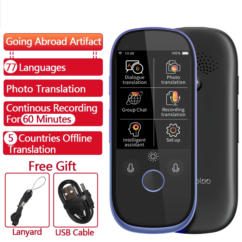 Smarcent K1 Pro Photo AI Smart Voice Translator 77 язык в режиме реального времени лицом к лицу wifi 2,4 ''TFT 12MP Многофункциональный перевод
