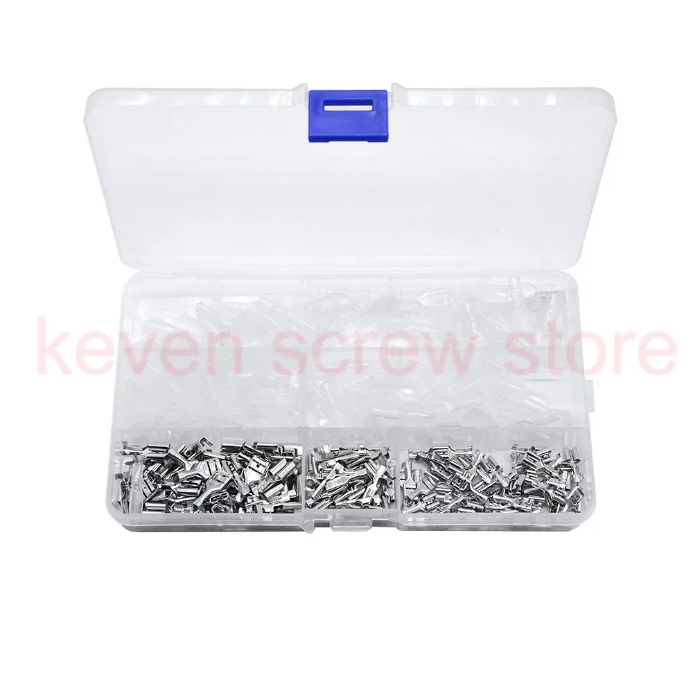 150pcs 6.3/4.8/2.8 Insulated Electrical Wire Terminal Crimp Spade Connectors Assorted Set Cold press terminal Sheath | Обустройство