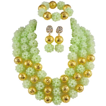 

Majalia Mint Green African Jewelry Set Nigerian Beads Wedding Jewelry Sets 3qq-19