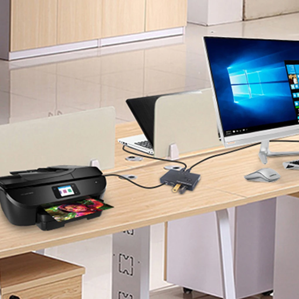 Замена для сканер компьютера принтер 4 порта USB 2,0 Обмен Переключатель Переходник USB Обмен Переключатель коробка