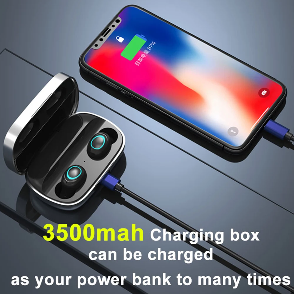 Беспроводные наушники Bluetooth V5.0 S11 TWS наушники Smart Touch светодиодный цифровой дисплей наушники с шумоподавлением с мощностью 3500 мАч