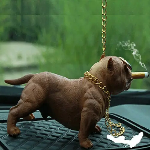Car Funny Bully Pitbull Resin Dog Car Interior Decoration Automobiles Accessories Cute Mini Doll For Goods resin ornaments dog statue ornament
