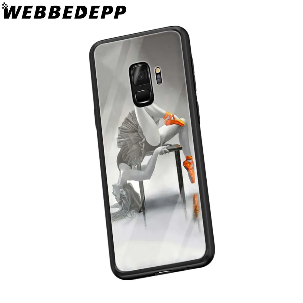TG11 WEBBEDEPP Танцующая балерина закаленное Стекло чехол для Samsung Galaxy S8 S9 S10 плюс S7 Edge Note 8 9 A10 A20 A50 A70 крышка - Цвет: TG11