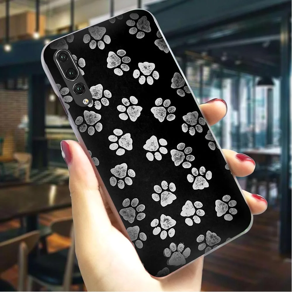 

Phone Cover For Huawei P20 Case Dog Footprint Paw Case P9 Lite Mini/2017 P10 20 30 Lite Pro P Smart Z Mate 10 20 Lite Pro