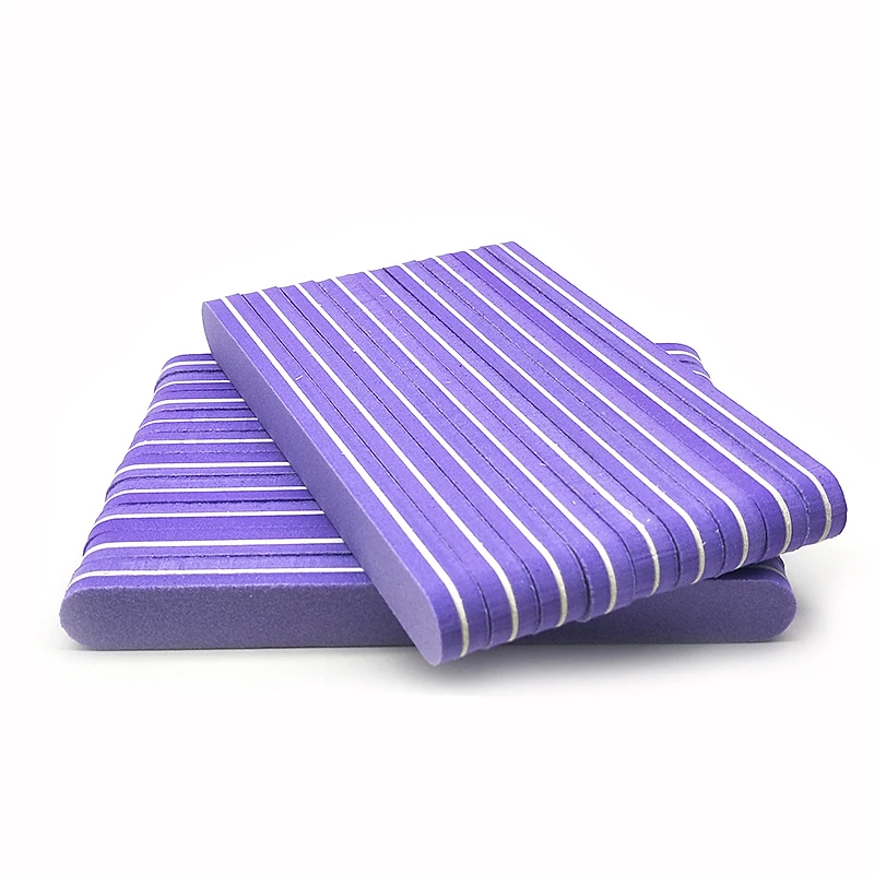 10pcs/lot Professional Nail File 100/180 Grit Nail Buffer Sanding Sponge Purple Nail Files For UV Gel Manicure Pedicure Tools