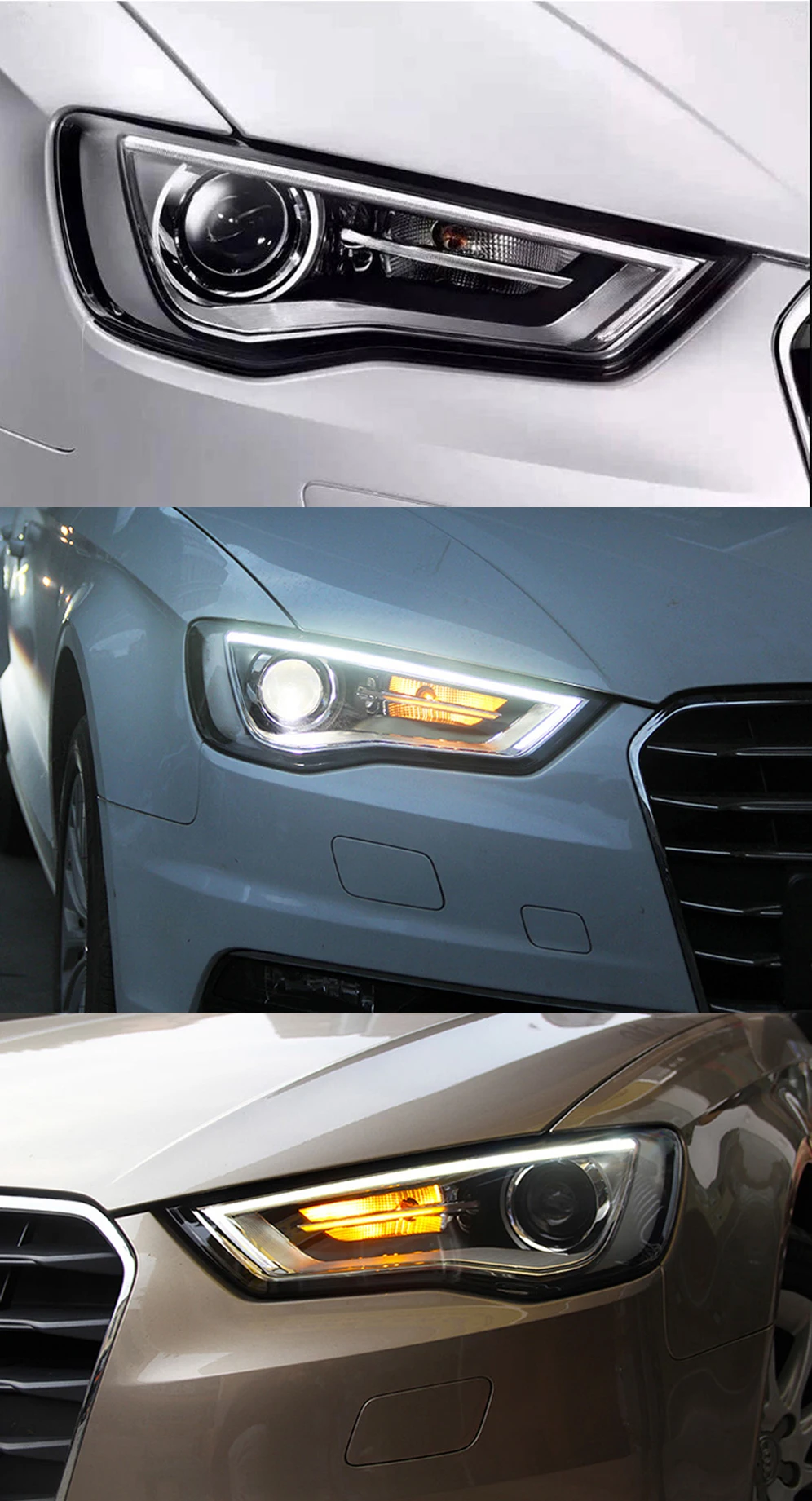 Для AUDI A3 фары 2013- для A3 A4, A5, A8, Q7, S3 S4 S5 S6 S7 S8 фара светодиодная DRL Передняя Биксеноновая линза двойной луч HID