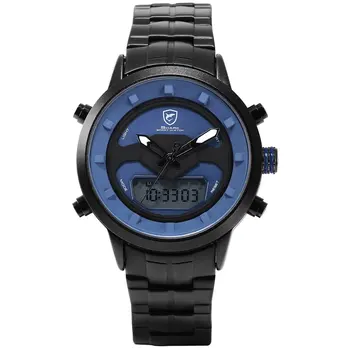 

Shark Sport Men Watch White Outdoor Hiking Men Digital Date LCD Electronic Quartz Steel Band Watches Chronograph Clock/SH555