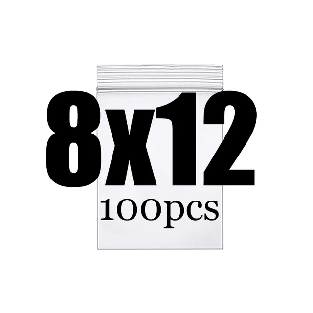 Thick Clear Zip Lock Ziplock Storage Bags Heavy-Duty Transparent Plastic Zip Package Small Jewelry Packing Reclosable Poly Bag 8x12CM 100pcs