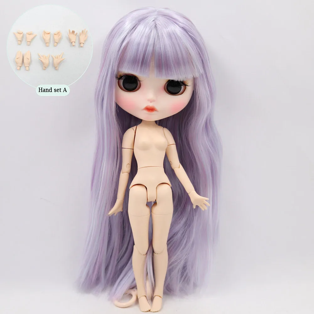 ICY Blyth кукла для серии No. BL2137/6909 фиолетовый смешанный цвет волос резные губы индивидуальные матовое лицо соединение тела 1/6 bjd - Цвет: like the picture